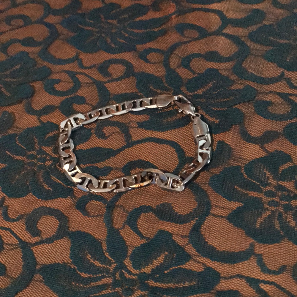 sterling silver chain bracelet - mens